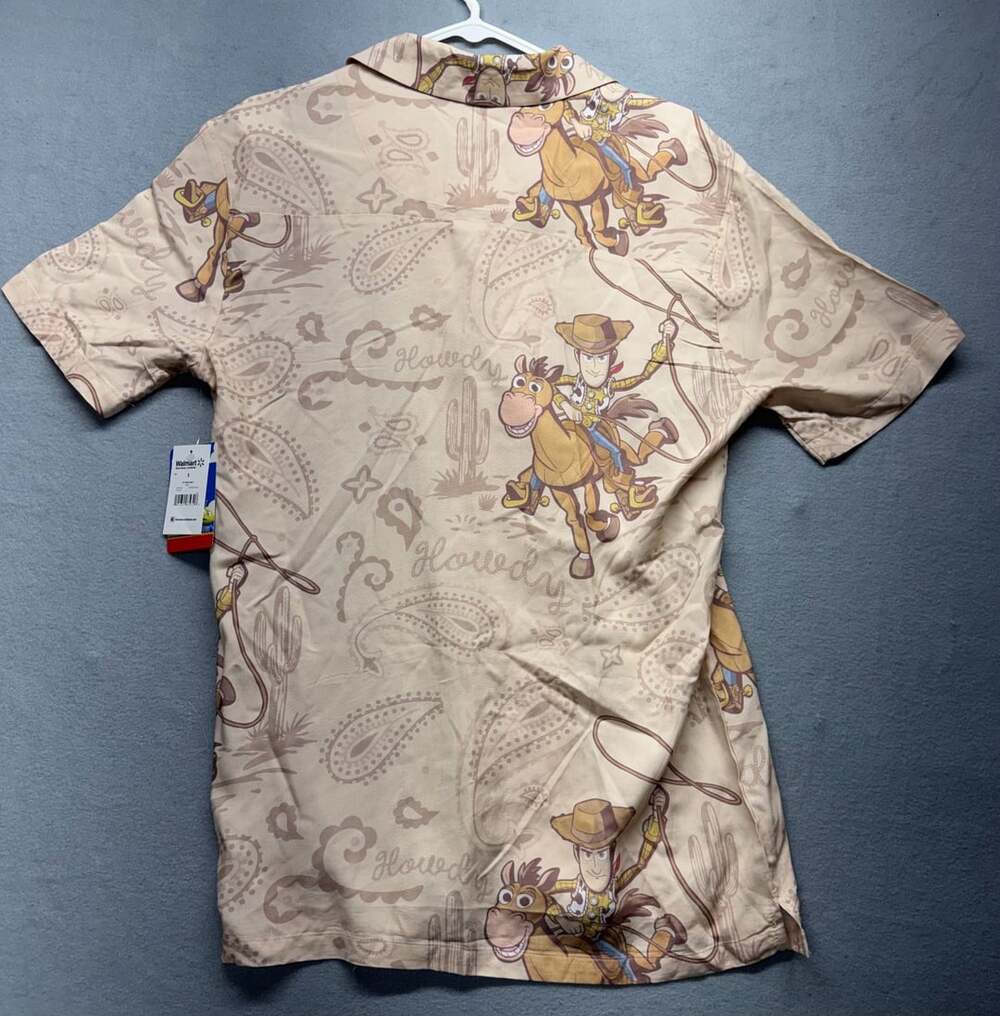 Disney Toy Story Woody & Bullseye Button-Up Shirt Size S